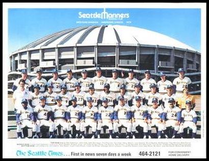 1978 Seattle Times Seattle Mariners Team Photo